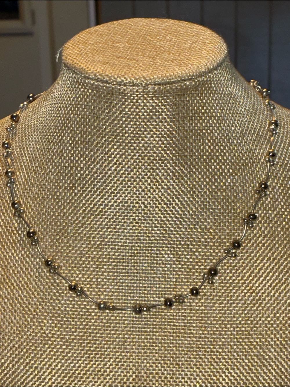 Premier Designs Delicate Black Bead Station Necklace